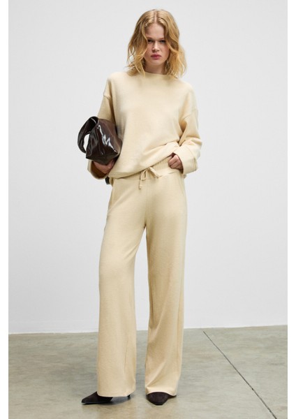 ZEHRULS Kadın Yumuşak Ve Esnek Kumaşlı Kordonlu Vizon Eşofman Altı