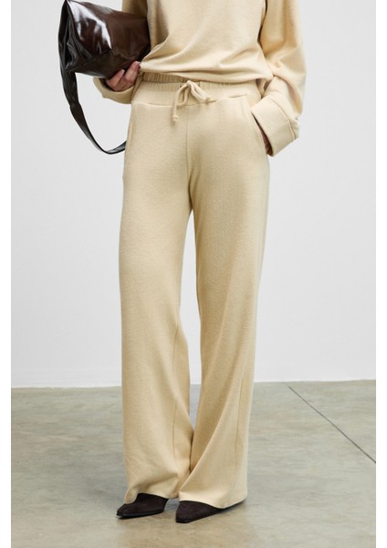 ZEHRULS Kadın Yumuşak Ve Esnek Kumaşlı Kordonlu Vizon Eşofman Altı modelleri