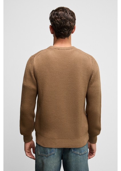 CABLIN Erkek Yuvarlak Yaka Regular Fit Triko Vizon Kazak fırsatları