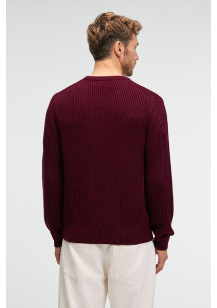 CABLIN Erkek Yuvarlak Yaka Regular Fit Triko Bordo Kazak