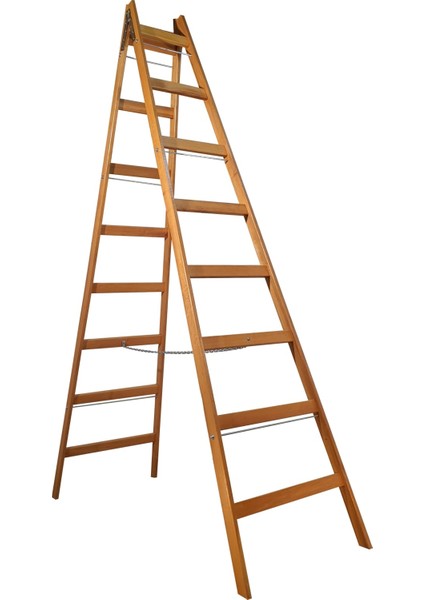 A Tipi Ahşap Merdiven 8+8 Basamaklı