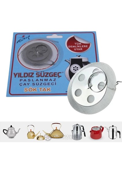 Çaydanlık Demlik Içi Paslanmaz Sök Tak Süzgeç 50’li