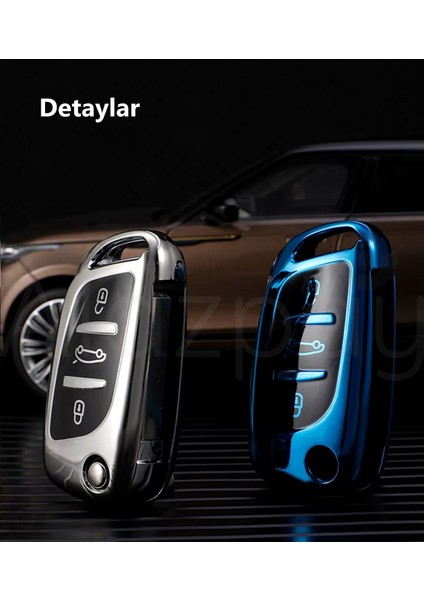 Peugeot 107 207 307 407 308 408 3008 5008 Citroen C3 C4 C5 Ds Parlak Tpu Anahtar Kılıfı (1 Adet) fırsatları