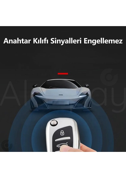 Peugeot 107 207 307 407 308 408 3008 5008 Citroen C3 C4 C5 Ds Parlak Tpu Anahtar Kılıfı (1 Adet)