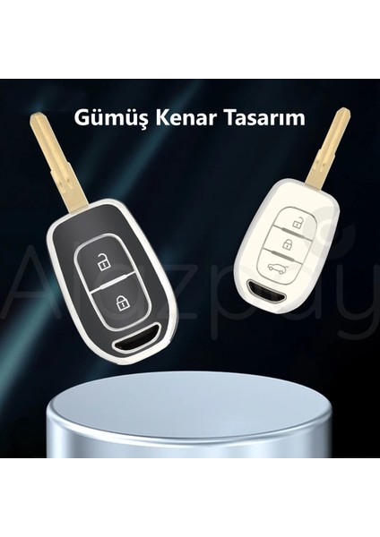 Renault Clio Megane Scenic Twingo Laguna Dacia Duster Dokker Logan Gümüş Kenar Tpu Anahtar Kılıfı fırsatları