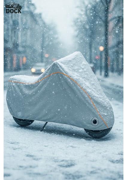 Turuncu Fitilli Vespa Prımavera 50 S Gri Vinleks Çanta Uyumlu Motosiklet Brandası(Özel Kumaş)