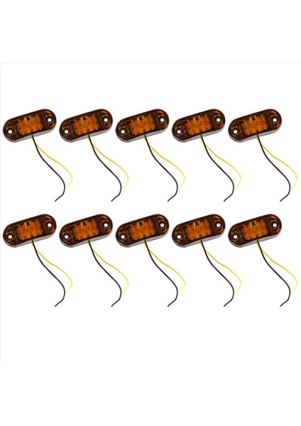 10PCS Amber 2 LED Işık Oval Boşluk Trailer Araba Kamyonu Yan Işaretçi Kuyruk Lambası (Yurt Dışından) indirimleri