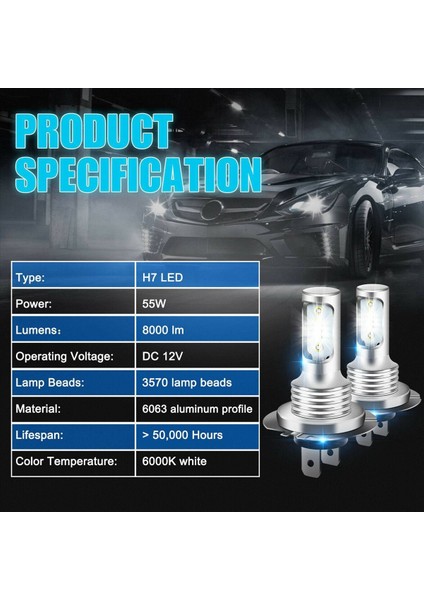 6x H7 LED Far 6000K Süper Beyaz 110W 8000LM Far Kiti Sisli Ampuller Kiti Yüksek Düşük Işın (Yurt Dışından) fiyatları