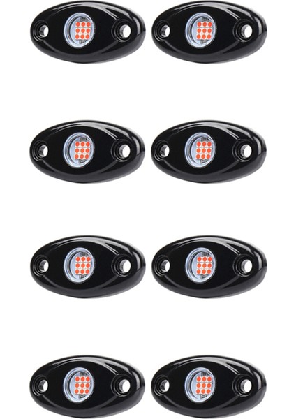 8 Kapsül LED Kaya Işıkları Kiti Su Geçirmez Raptor Atv Raptor Offroad Boat-Kırmızı (Yurt Dışından)