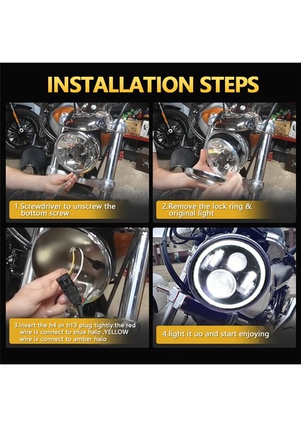 7 Inç 100W Araba LED Farlar Drl Dönüş Sinyal Işığı LED Halo Ring Angel Gözler Jk Tj Lj Cj H1 H2 (Yurt Dışından)
