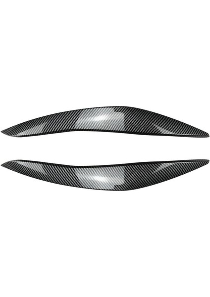 Bmw 5 Serisi Için F10 F11 2011-2014 Hiçbir 2011-2014 Karbon Fiber Ön Far Kapağı Garnitür Strip Kaş Kapağı Döşeme Çıkartması (Yurt Dışından)