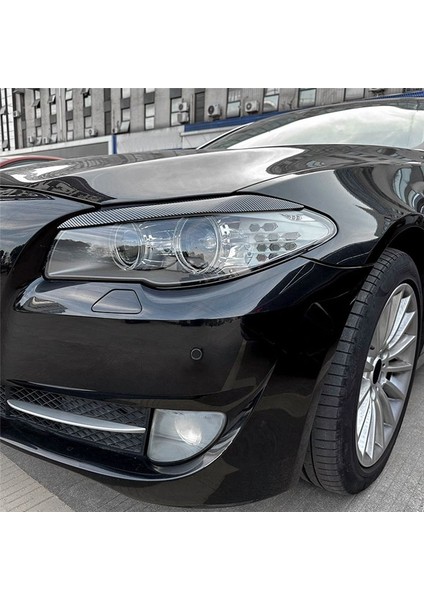 Bmw 5 Serisi Için F10 F11 2011-2014 Hiçbir 2011-2014 Karbon Fiber Ön Far Kapağı Garnitür Strip Kaş Kapağı Döşeme Çıkartması (Yurt Dışından) indirimleri