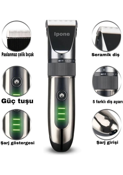 IP-1012 Kişisel Bakım Aleti Profesyonel Saç- Sakal Vücut Tüyleri Kesme Tıraş Makinesi fiyatları