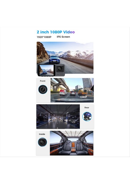 Dash Cam Ön ve Içinde Wifi 1080P 32G Hafıza Kartı 2 Inç Ekran 170 ° Geniş Açılı Gece Görüşü Wdr 24H Park Modu (Yurt Dışından) indirimleri