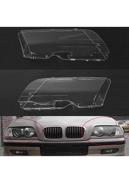 2x For-Bmw 4 Kapı E46 3 Serisi 1998-2001 Sol Far Kabuk Lambası Gölgesi Şeffaf Lens Kapağı Far Kapağı (Yurt Dışından) indirimleri