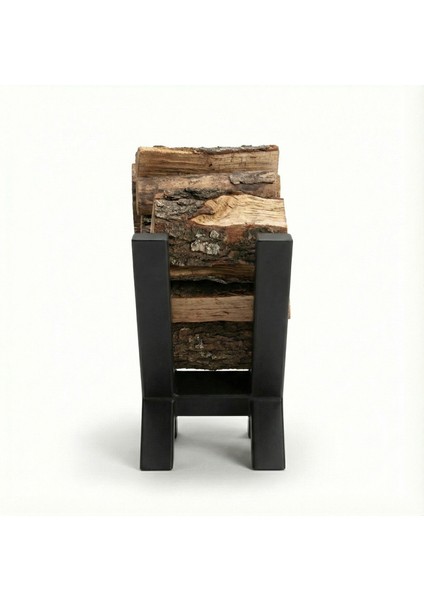 Dekoratif Metal Şömine Odunluğu - Modern Siyah x Tasarım Soba Yanı Odun ve Kütük Standı modelleri