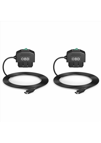 2x Dash Cam Obd Hardwire Kit Dash Camera USB Tip C Hardwire Kiti Dashcam 12-24V Ila 5V/3A Için Obd Güç Kablosu (Yurt Dışından)