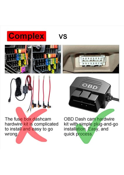 2x Dash Cam Obd Hardwire Kit Dash Camera USB Tip C Hardwire Kiti Dashcam 12-24V Ila 5V/3A Için Obd Güç Kablosu (Yurt Dışından) fırsatları