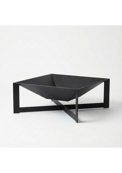 Dekoratif Modern Metal Ateş Çukuru - Bahçe, Balkon ve Teras Şöminesi - Mat Siyah fiyatları