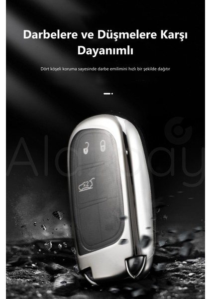 Fiat Egea 500X Jeep Grand Cherokee Wrangler Renegade Compass Chrysler Tpu Anahtar Kılıfı