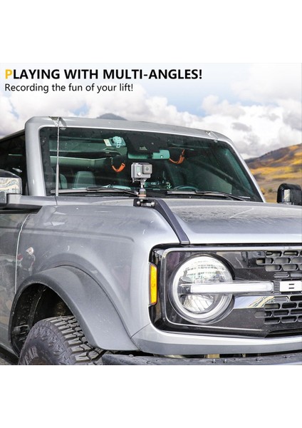 Gopro Action Camera Mount Tutucu Için Ford Bronco 2021-2023 Hood Trail Manzaraları Yan Serbest Bırakma Kolu Montajı (Yurt Dışından) indirimleri