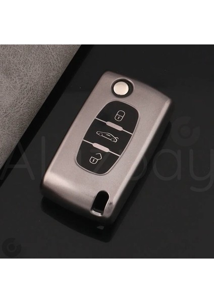 Peugeot 308 406 206 207 307 107 Citroen Picasso C2 C3 C4 C5 C6 Titan Gri Tpu Anahtar Kılıfı