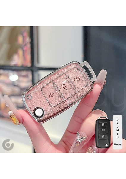 Volkswagen Golf Passat Jetta Polo Caddy Beetle Tiguan Transporter Elmas Tpu Anahtar Kılıfı