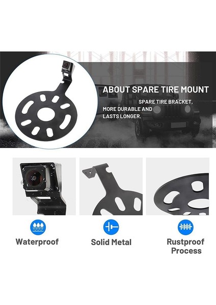 Araba Yedekleme Ters Arka Görünüm Kamera Su Geçirmez Yedek Lastik Montajı Jeep Wrangler 2007-2018 Için Park Yeri (Yurt Dışından) modelleri