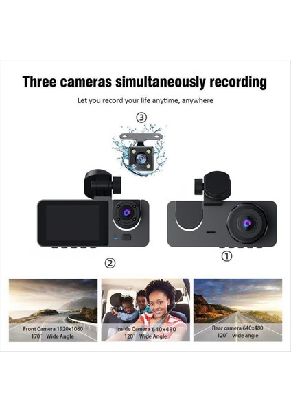 1080P Araba Çizgi Kamera Ön ve Arkada 2 0 Inç IPS Ekranı Gece Görüşü G-Sensörü Döngü Kaydı 24 Saat Park Rekoru (Yurt Dışından) fiyatları