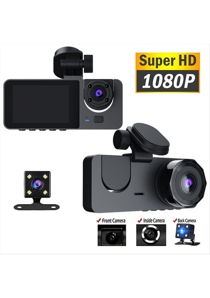 1080P Araba Çizgi Kamera Ön ve Arkada 2 0 Inç IPS Ekranı Gece Görüşü G-Sensörü Döngü Kaydı 24 Saat Park Rekoru (Yurt Dışından) fırsatları