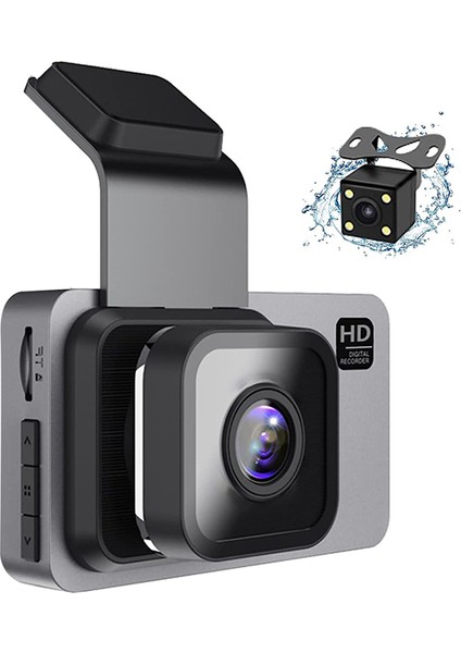 1080P Hd Araba Çizgi Kamera 3 Inç IPS Ekranlı Ön ve Arka Wifi Çizgi Kamera Gece Görüşü Park Monitörü Döngü Kaydı (Yurt Dışından)