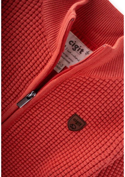 Selanik Fermuarlı Triko Hırka 2-11 Yaş Somon modelleri