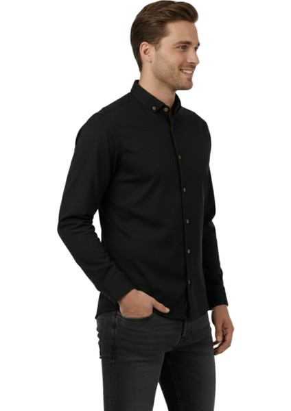 Erkek Slim Fitt Uzun Kol Petek Dokulu Gömlek 2444 BGL-ST04813 modelleri