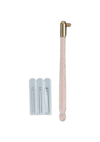 Suzeni Ahşap Kasnak Tığı YL-675 Ergonomik Ahşap Saplı 3 İğneli Boncuk İşleme Aracı