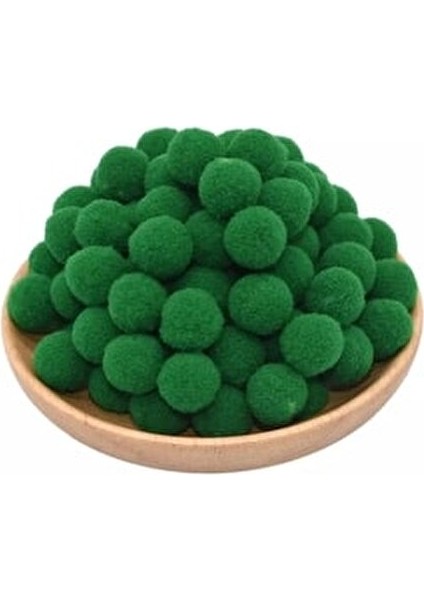 Koyu Yeşil Peluş Ponpon 2 cm 100 Adet Renkli ve Yumuşak Malzeme Özellikleriyle fiyatları