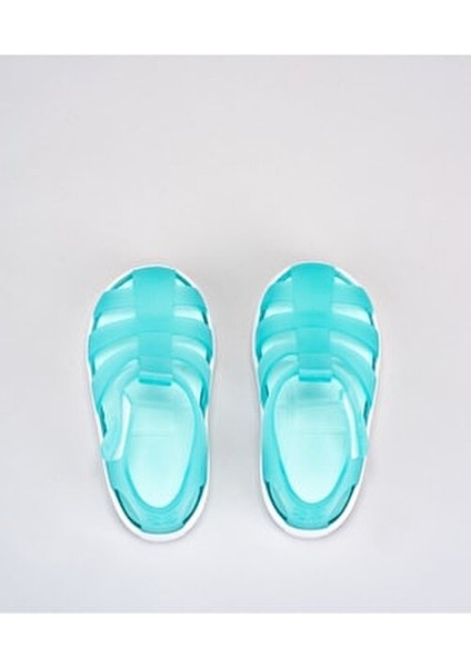Star Turkuaz Unisex Çocuk Sandalet PVC Malzeme ile Düz Desen ve Mavi Renk