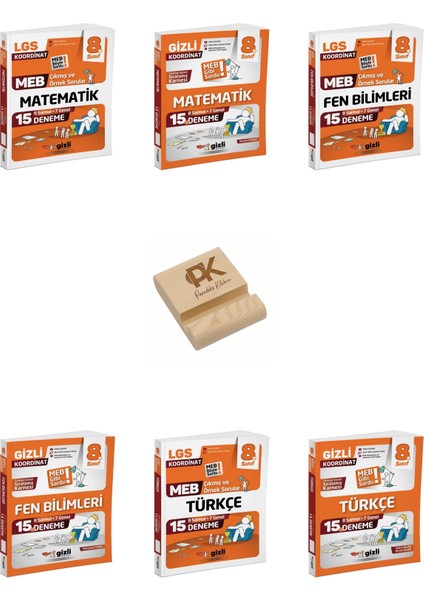 Gizli Lgs 8. Sınıf Koordinat Matematik Fen ve Türkçe Çıkmış Sorular ve 15LI Deneme 6lı Set