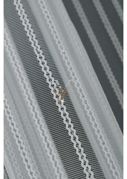 Simli Çift Makarna Tül Perde 2201 V-Gümüş modelleri