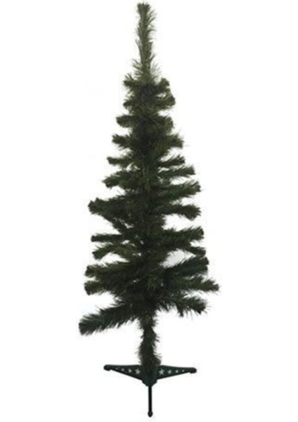 Yılbaşı Çam Ağacı 100 cm Yeşil, Metal Ayaklı, Şık ve Doğal Dekorasyon Seçeneği