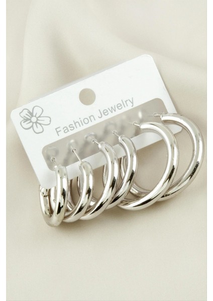 Ieg 6 Adet Kalın Boru Halka Küpe 2-2,5-3 cm