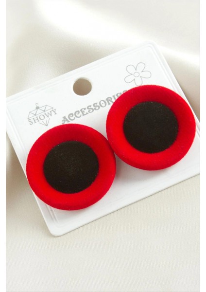 Ieg Düğme Süet Kumaş Küpe