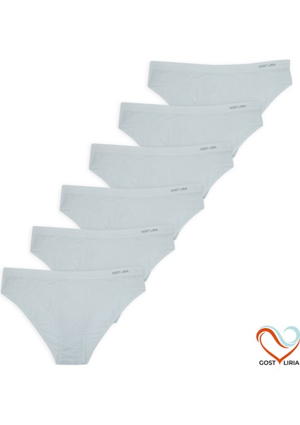 - Premium Bambu Kadın Slip – 6’lı Paket Beyaz