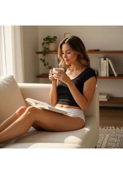 - Premium Bambu Kadın Slip – 6’lı Paket Beyaz