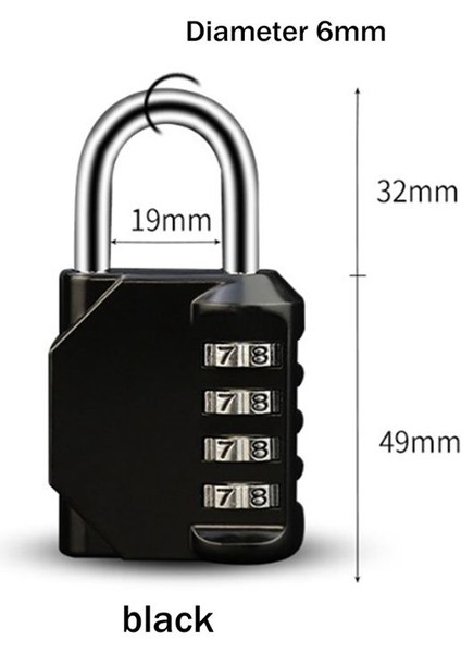 2pcs Kombinasyon Kiliti 4 Sakız Kombinasyon Okul Spor Salonu/çit/araç Kutusu/kılıf Hasp Dolap Depolama (Yurt Dışından) fırsatları