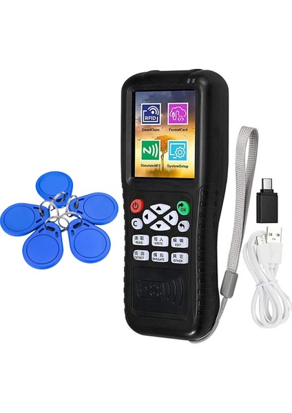 X100 Rfıd Nfc Akıllı Kart Okuyucu Yazarı+5 x Cuıd Keychaın Rfıd Duplicator Id Ic Ic Kart Programcı Şifreli Anahtar Fotokopi Makinesi (Yurt Dışından)