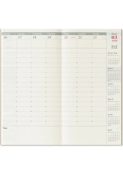 2026 Traveler's Notebook Refill - Standart Size - Weekly Vertical