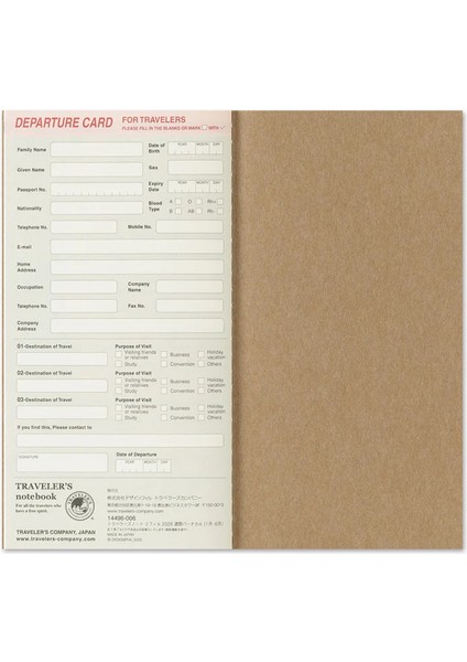 2026 Traveler's Notebook Refill - Standart Size - Weekly Vertical