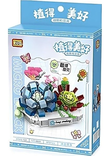 LZ-8831 Sanessiworldılı Buz Mavisi Kar Lotusu Çiçeği 370 Parça Block