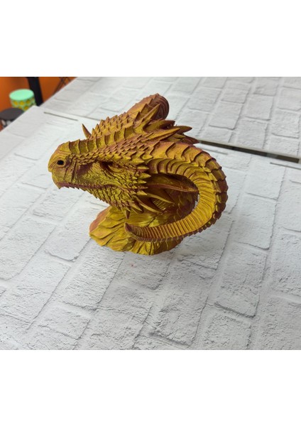 Dekoratif Gold Ejderha Heykeli Koleksiyonluk Fantastik Tasarım - MK001R-4O7X86 modelleri