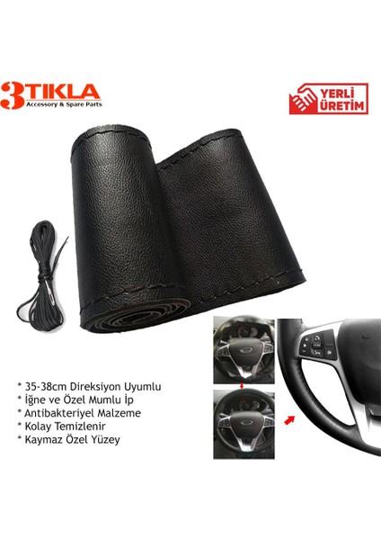 Lüks Set Dacia Logan 2019 Delmesiz Çelik Ayaklı Gri-Siyah Kolçak Kol Dayama, Direksiyon Kılıfı